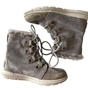 SOREL EXPLORER™ III Joan Women's Waterproof Boot Gray Suede Size 6.5